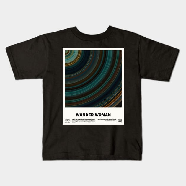 minimal_Wonder_Woman Abstract Circular Art Movie Kids T-Shirt by silver-light